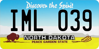 ND license plate IML039