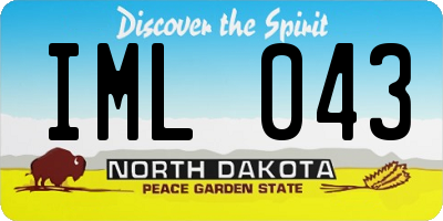 ND license plate IML043