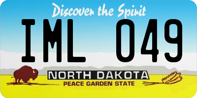 ND license plate IML049
