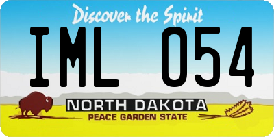 ND license plate IML054