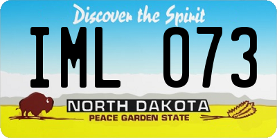 ND license plate IML073