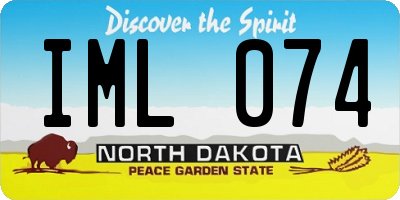 ND license plate IML074