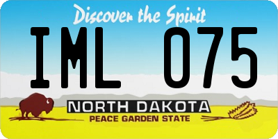 ND license plate IML075