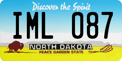 ND license plate IML087
