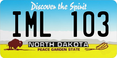 ND license plate IML103