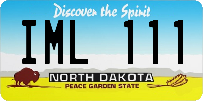 ND license plate IML111