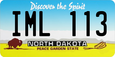 ND license plate IML113