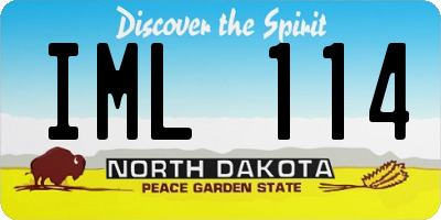 ND license plate IML114