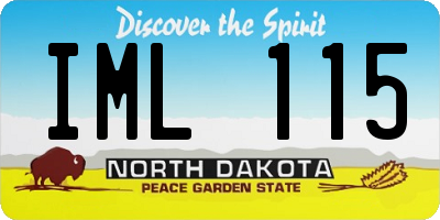 ND license plate IML115