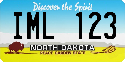 ND license plate IML123