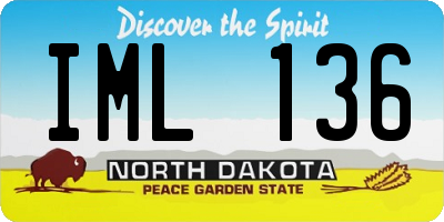 ND license plate IML136