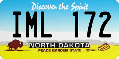 ND license plate IML172