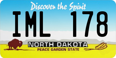 ND license plate IML178