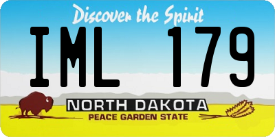 ND license plate IML179