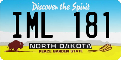 ND license plate IML181