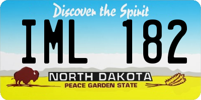 ND license plate IML182