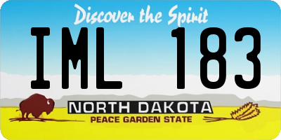 ND license plate IML183
