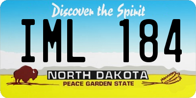 ND license plate IML184