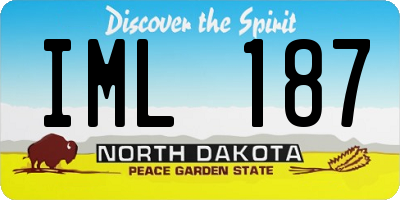 ND license plate IML187