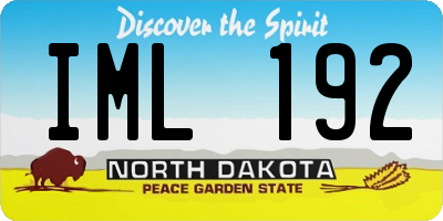 ND license plate IML192