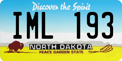 ND license plate IML193