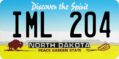 ND license plate IML204
