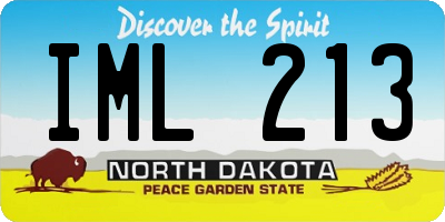 ND license plate IML213