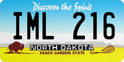 ND license plate IML216
