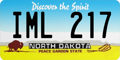 ND license plate IML217