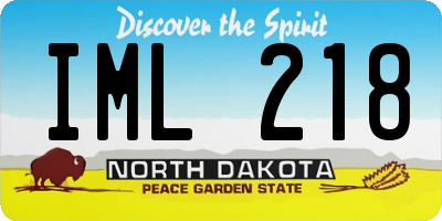 ND license plate IML218