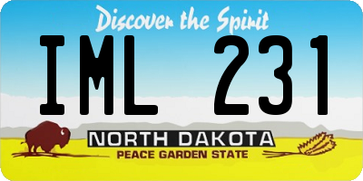 ND license plate IML231