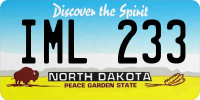 ND license plate IML233