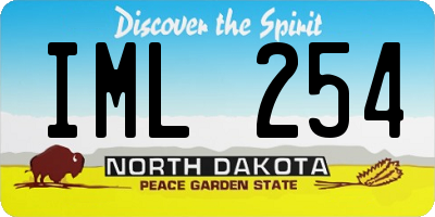 ND license plate IML254