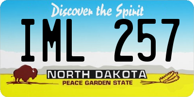 ND license plate IML257