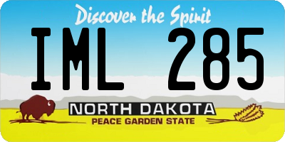 ND license plate IML285