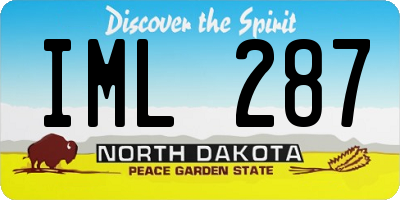 ND license plate IML287