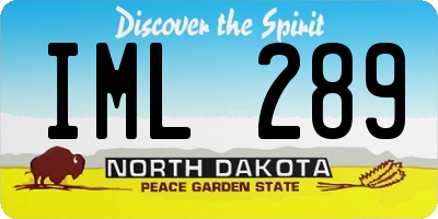 ND license plate IML289