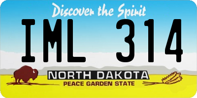 ND license plate IML314