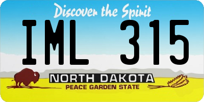 ND license plate IML315