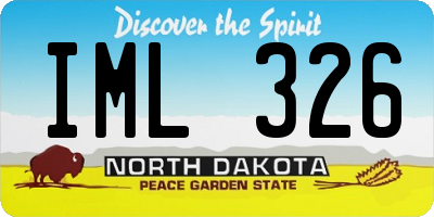 ND license plate IML326