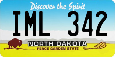 ND license plate IML342