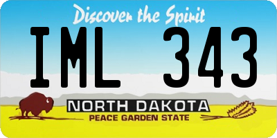 ND license plate IML343