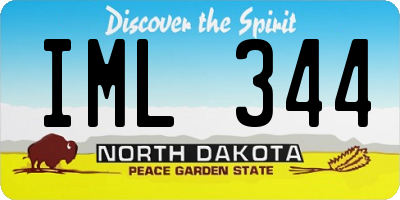 ND license plate IML344
