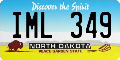 ND license plate IML349