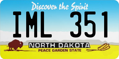 ND license plate IML351
