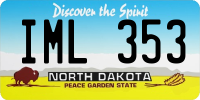 ND license plate IML353