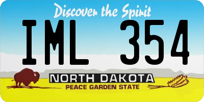 ND license plate IML354