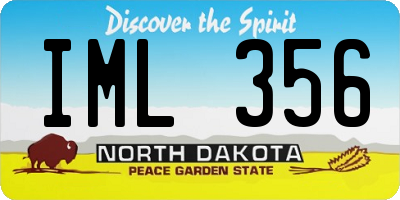 ND license plate IML356