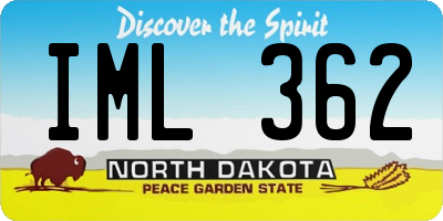 ND license plate IML362