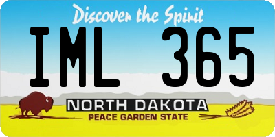 ND license plate IML365